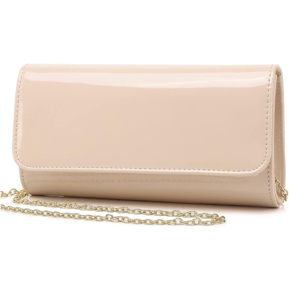 Patent Leather Evening Clutch Womens Envelope Handbag Shoulder Bag Purse - Picture 1 of 15